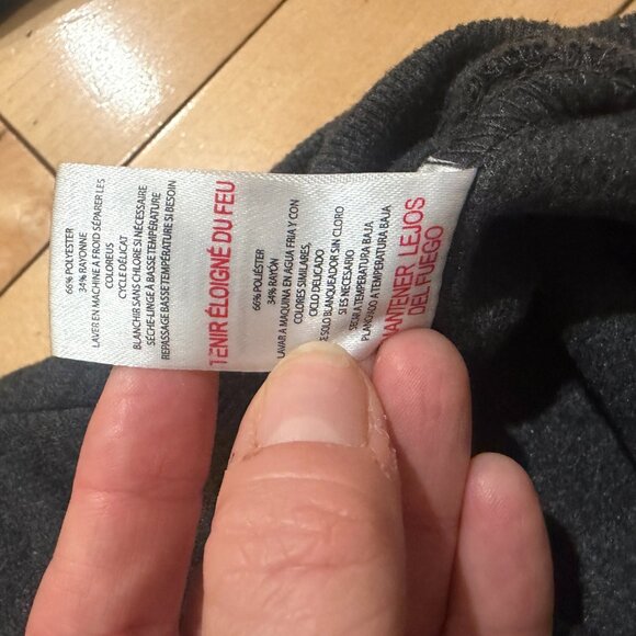 RAE DUNN Cropped Sweatshirt Top Heathered Charcoal Cozy Size XS - Picture 8 of 11